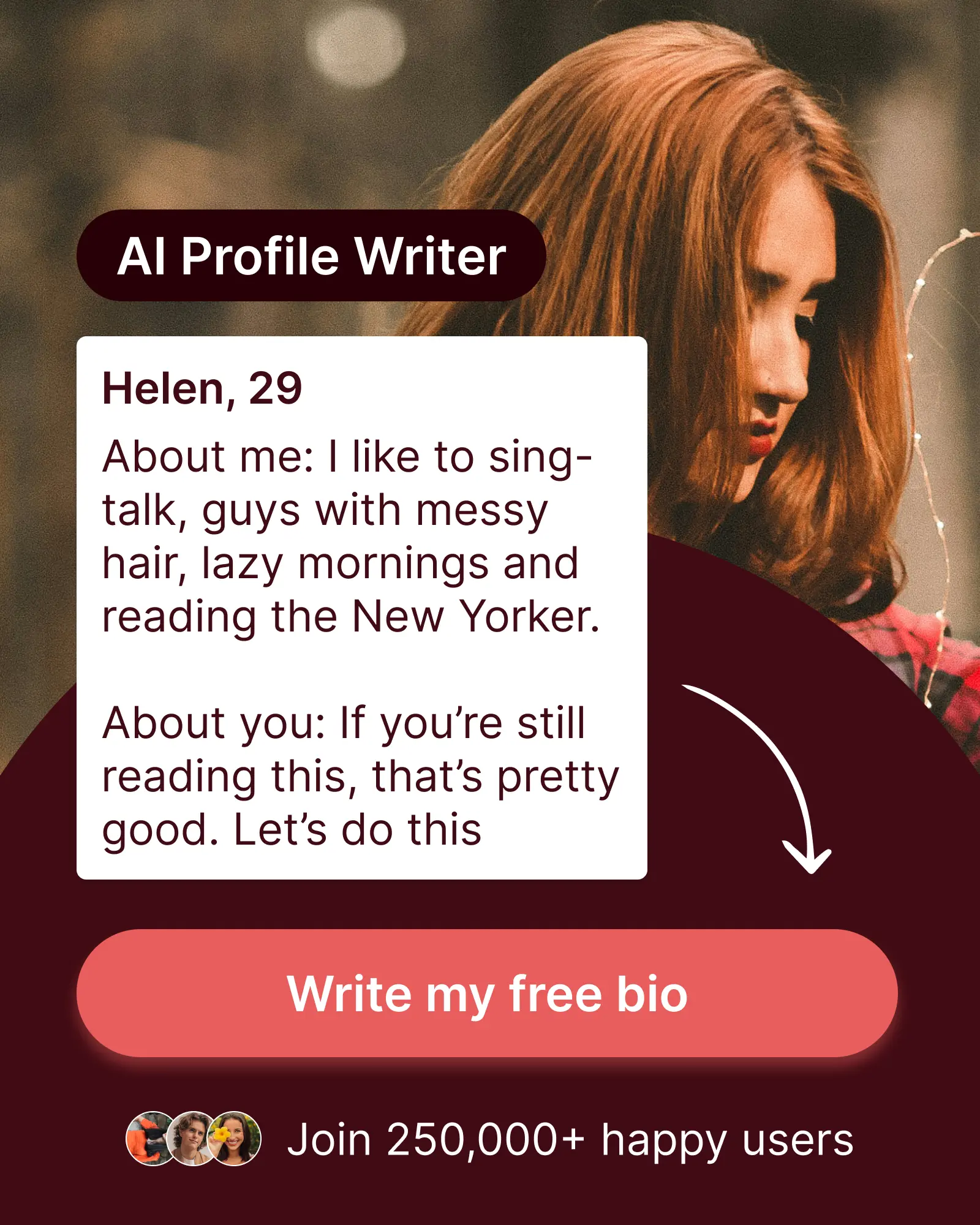 Online dating profile bio writer